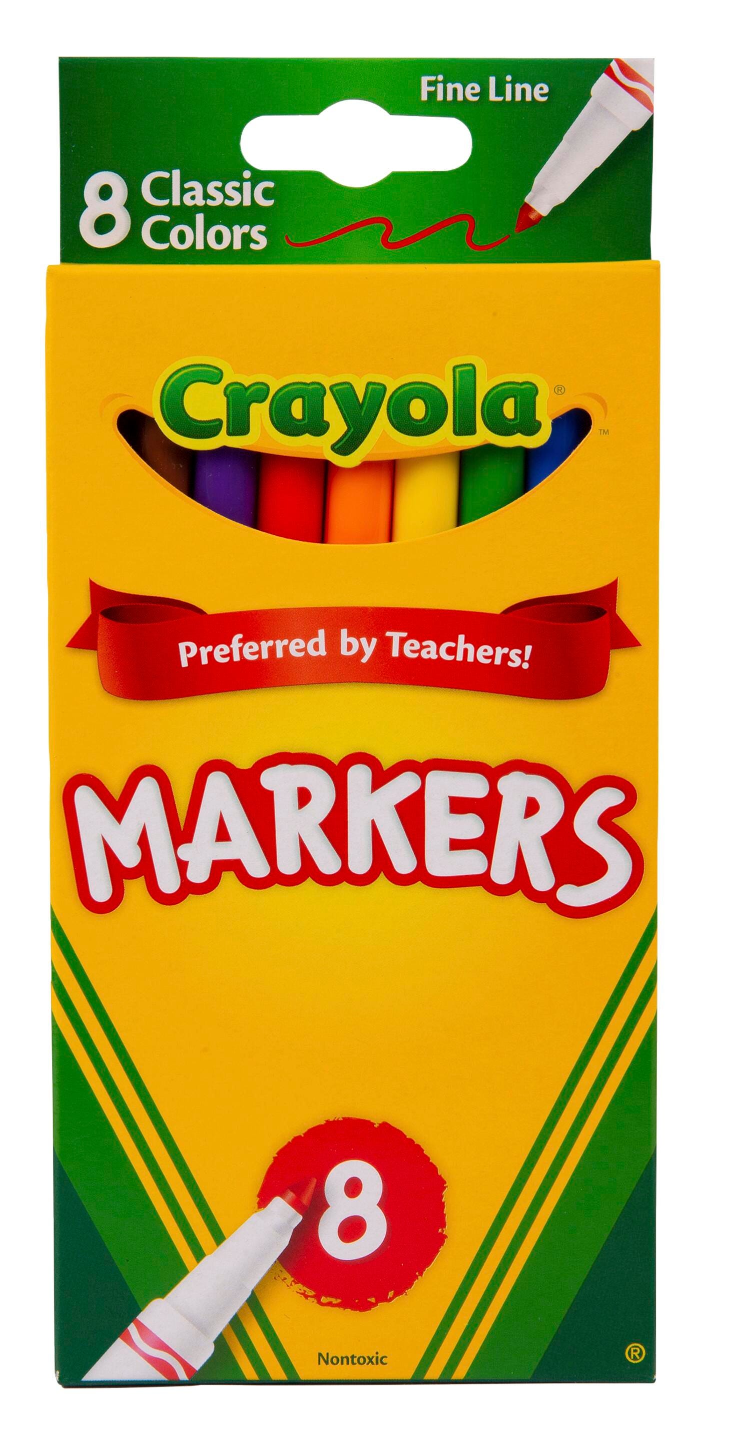 Image for Crayola Markers, Fine Line, Assorted Classic Colors, Set of 8 from School Specialty