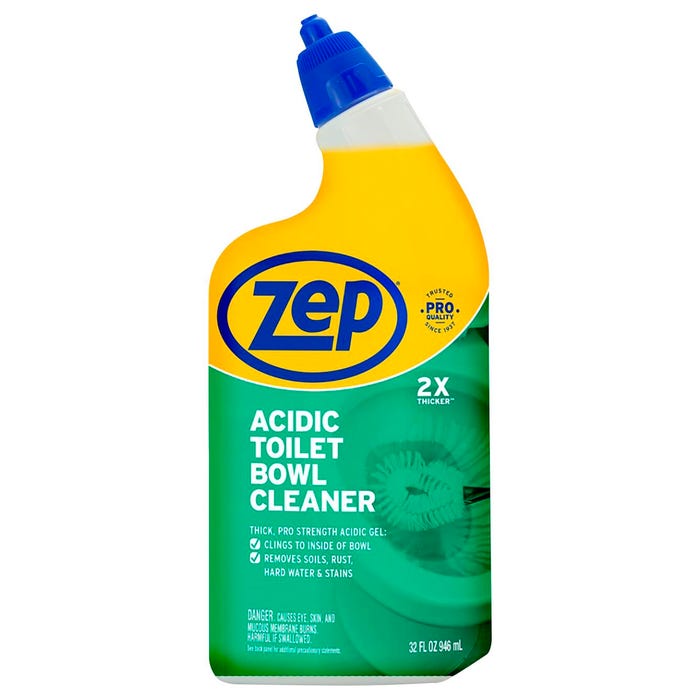 Zep Acidic Toilet Bowl Cleaner, 32 Fluid Ounces, White, Carton of 12