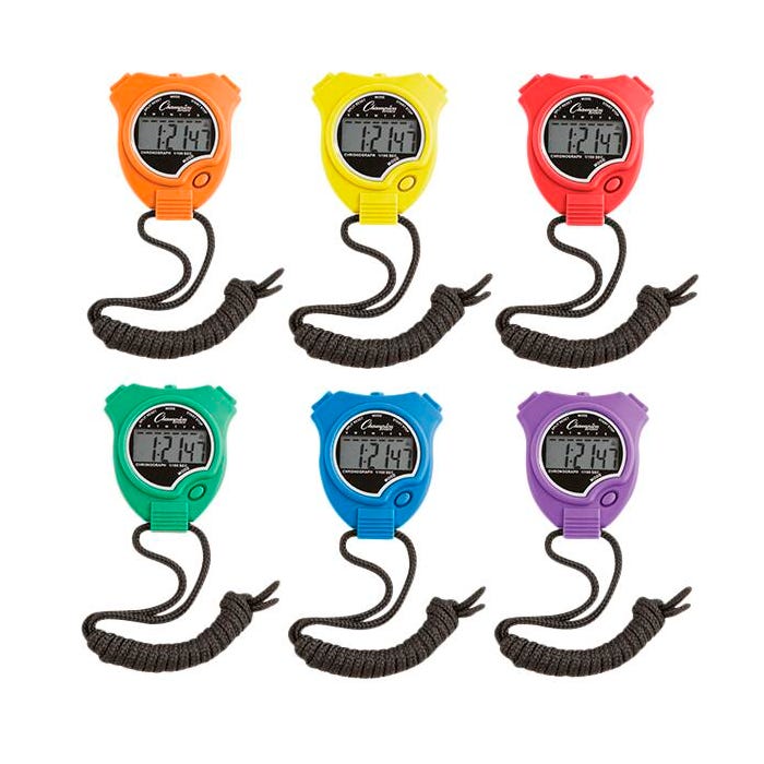 Champion Sports Stopwatches, Assorted Colors, Set of 6