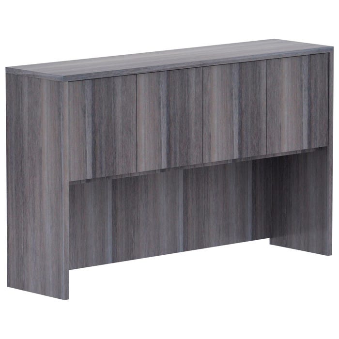 Classroom Select Laminate Hutch with Doors, 59 x 14-3/4 x 36 Inches, Weathered Charcoal