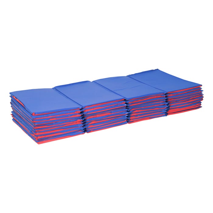 Childcraft Folding Rest Mats, 45 x 19 x 5/8 Inches, Blue and Red, Pack of 10