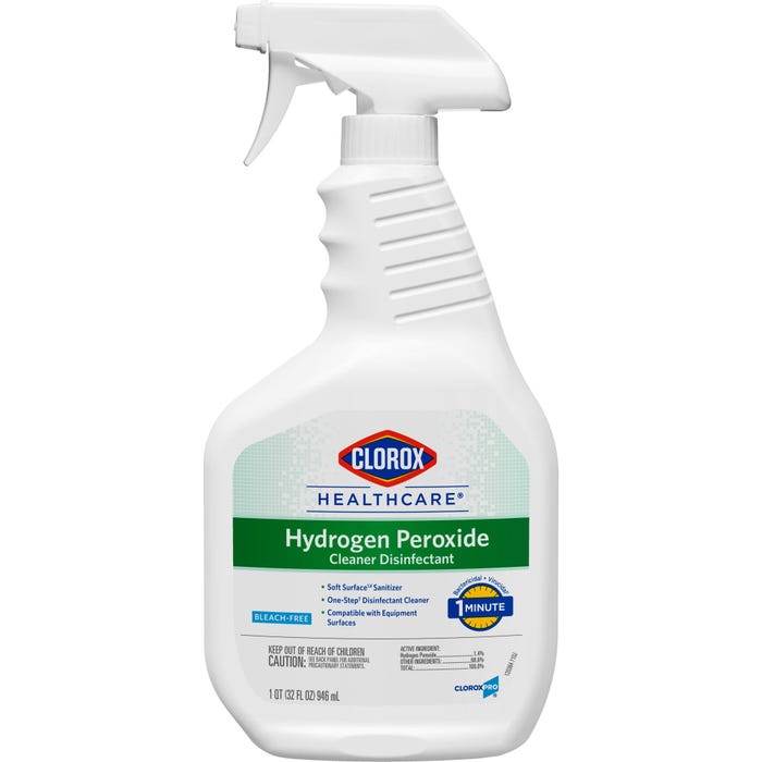 Clorox Healthcare Hydrogen Peroxide Disinfecting Cleaner, 32 Ounces, Pack of 9