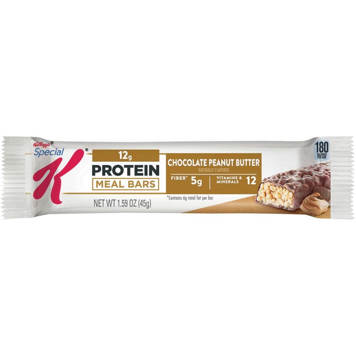 Kellogg's Special K Chocolate Peanut Butter Protein Meal Bar, 1.59 Ounce, 10 g of Protein, 5 g of Fiber, Pack of 8