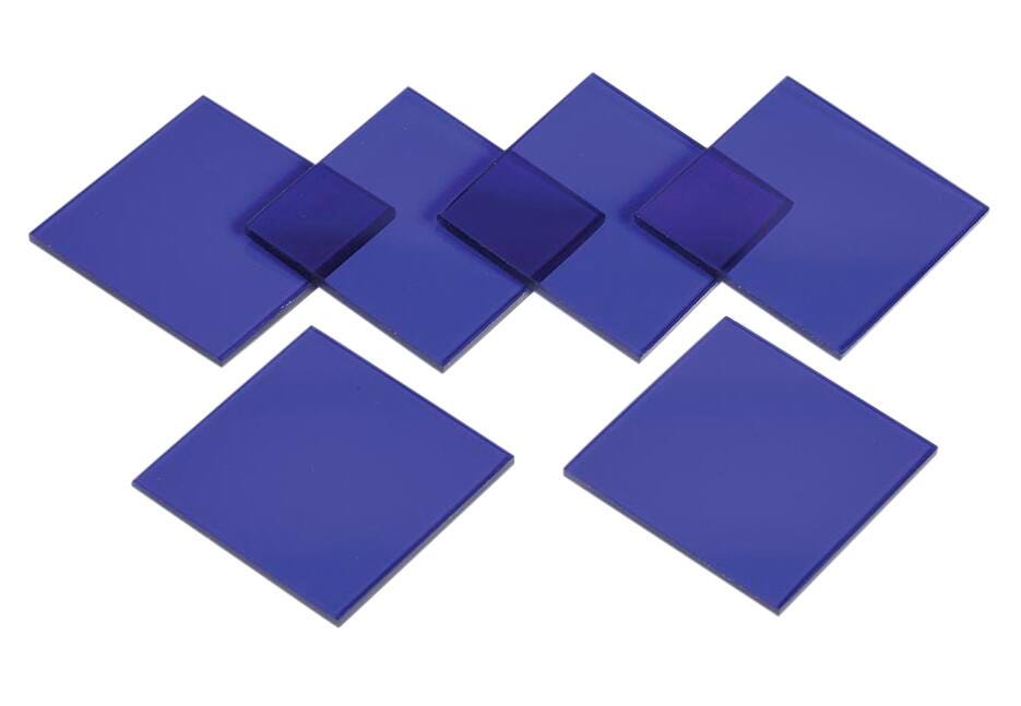 Image for United Scientific Cobalt Glass Plates, 3 x 3 Inches, Pack of 6 from School Specialty