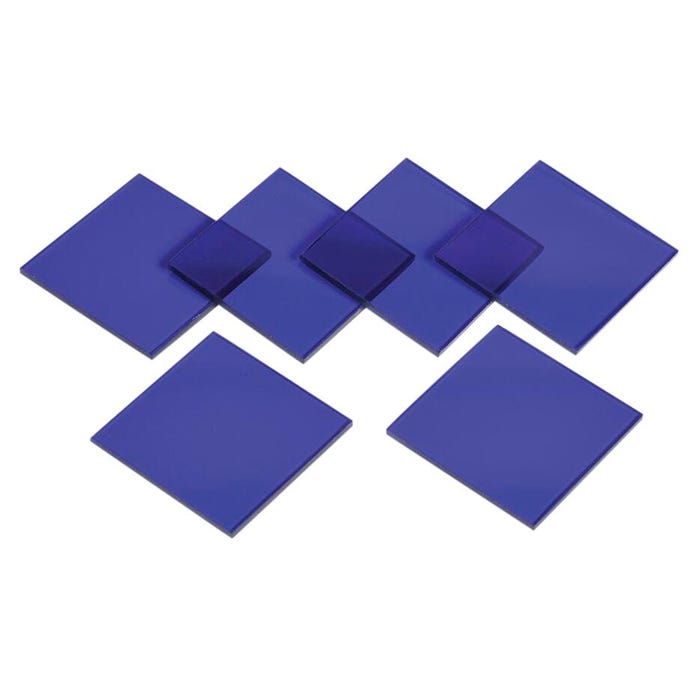 United Scientific Cobalt Glass Plates, 3 x 3 Inches, Pack of 6