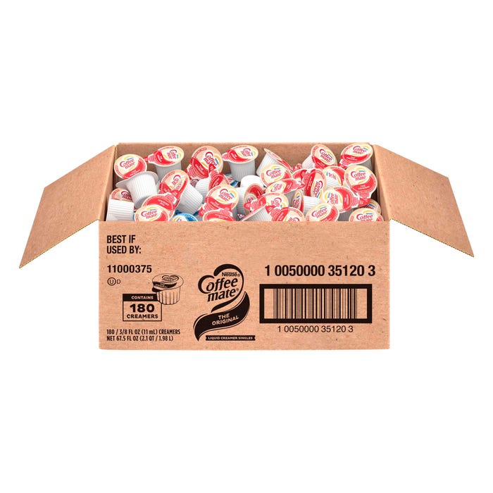 Coffee mate Original Regular Single-Serving Liquid Creamer, 0.38 oz, Pack of 180