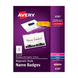 Avery Magnetic Style Name Badges, Item Number 2049999