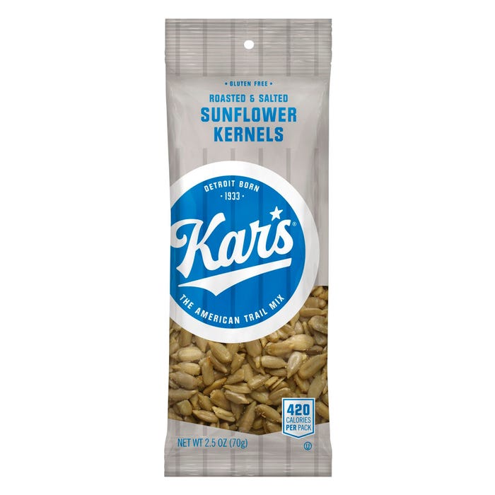 Kar's Roasted & Salted Sunflower Kernels, Gluten Free, Roasted, Salted, 2.50 Ounce, Box of 12