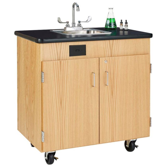 Diversified Woodcrafts Hot Water Mobile Station, 36 x 24 x 36 Inches, Oak