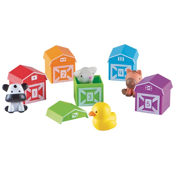 Learning Resources Peekaboo Learning Farm, Assorted Colors, Set of 10