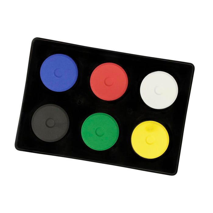 Jack Richeson Tempera Cakes, Mini Size, Assorted Primary Colors, Set of 6