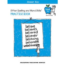 Image for Sitton Spelling, Student Practice Book, Level 6, Answer Key from School Specialty