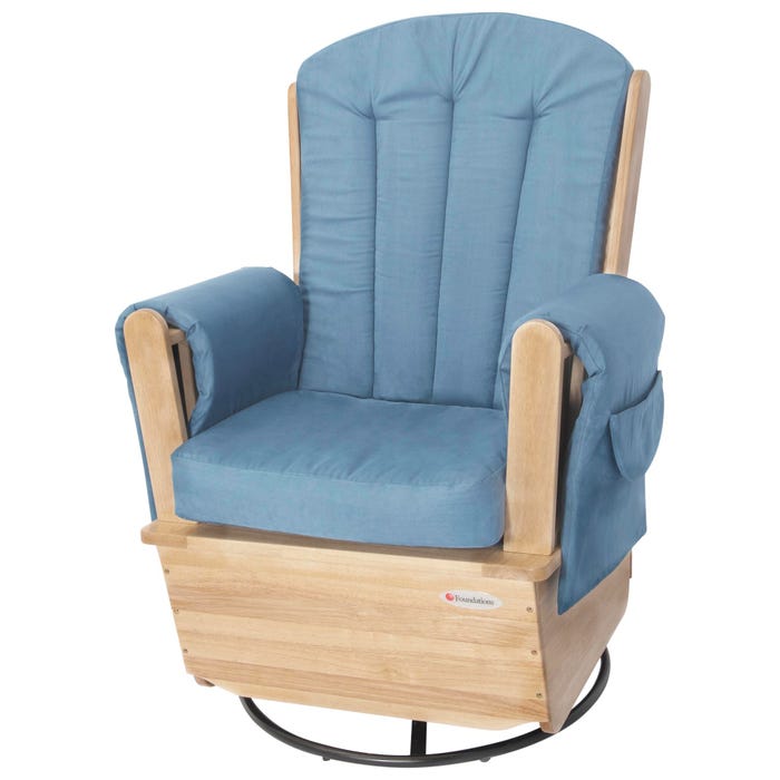 Foundations Glider Rocker, Natural/Blue