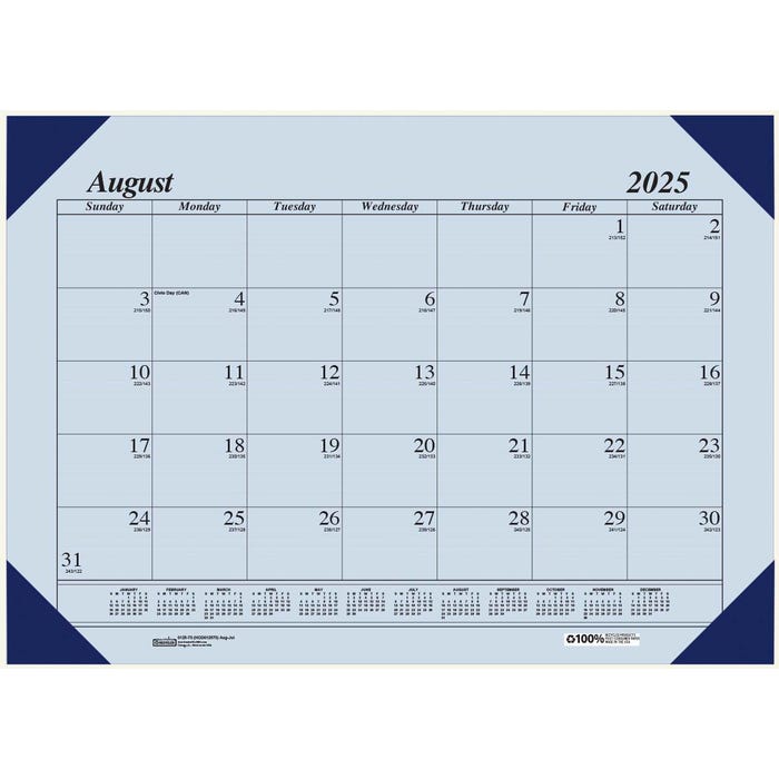 House of Doolittle Ecotones Compact Academic Desk Pad Calendar, August 2025-July 2026, 18-1/2x 13 Inches, Orchid