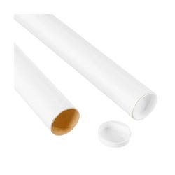 ULINE White Tubes with End Caps, 2 x 24 Inches 2095555
