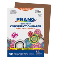 Prang Medium Weight Construction Paper, 9 x 12 Inches, Brown, 50 Sheets 201207