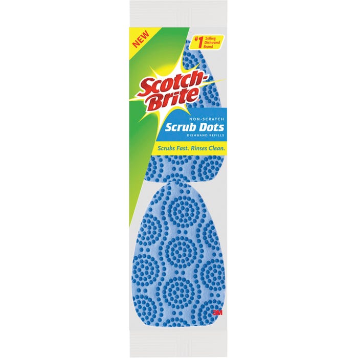 Scotch-Brite Scrub Dots Non-Scratch Dishwand Refill, Blue, Pack of 2