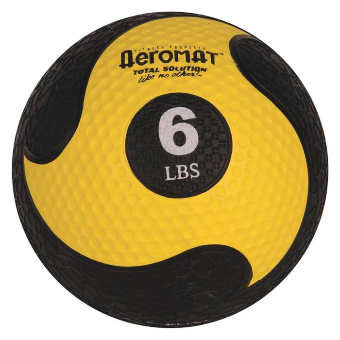 Aeromat Deluxe Medicine Ball, 6 Pounds, Black and Yellow