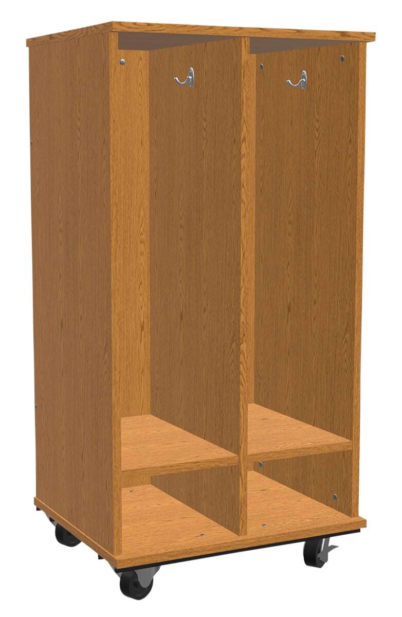 Classroom Select Expanse Series Mobile Locker Cubbies with Bottom Shelves, 2 Hooks Per Cubby 4001285