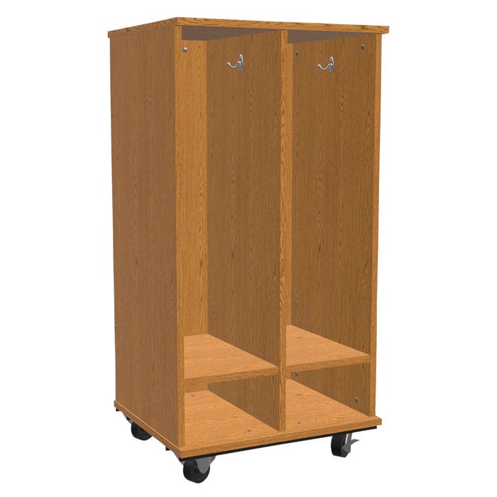 Classroom Select Expanse Series Mobile Locker Cubbies with Bottom Shelves, 2 Hooks Per Cubby