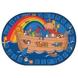 Carpets for Kids KID$Value PLUS Alphabet Noah Rug, 4 x 6 Feet, Oval, Multicolored, Item Number 084720