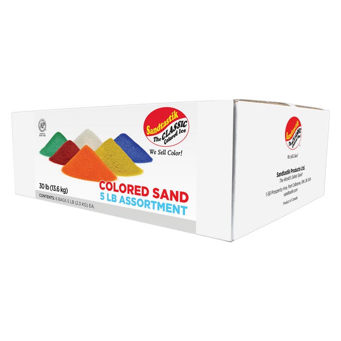 Sandtastik Colored Sand, 5 Pound Bags, Assorted Colors, Set of 6