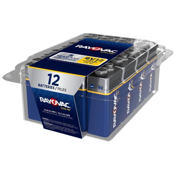 Rayovac Ultra Pro Alkaline 9V Batteries, Pack of 12