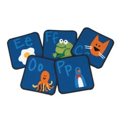 Carpets for Kids KID$Value PLUS Fun with Phonics Seating Squares Carpet, 12 x 12 Inches, Set of 26, Multicolored 679230