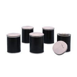 Frey Scientific Black Cans with Lid, Pack of 5 Lids and 5 Cans, Item Number 589713