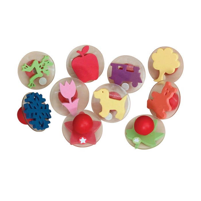 Center Enterprises Giant Imaginative Play 2 Stamper Set with Storage Case, 3 Inch, Set of 10