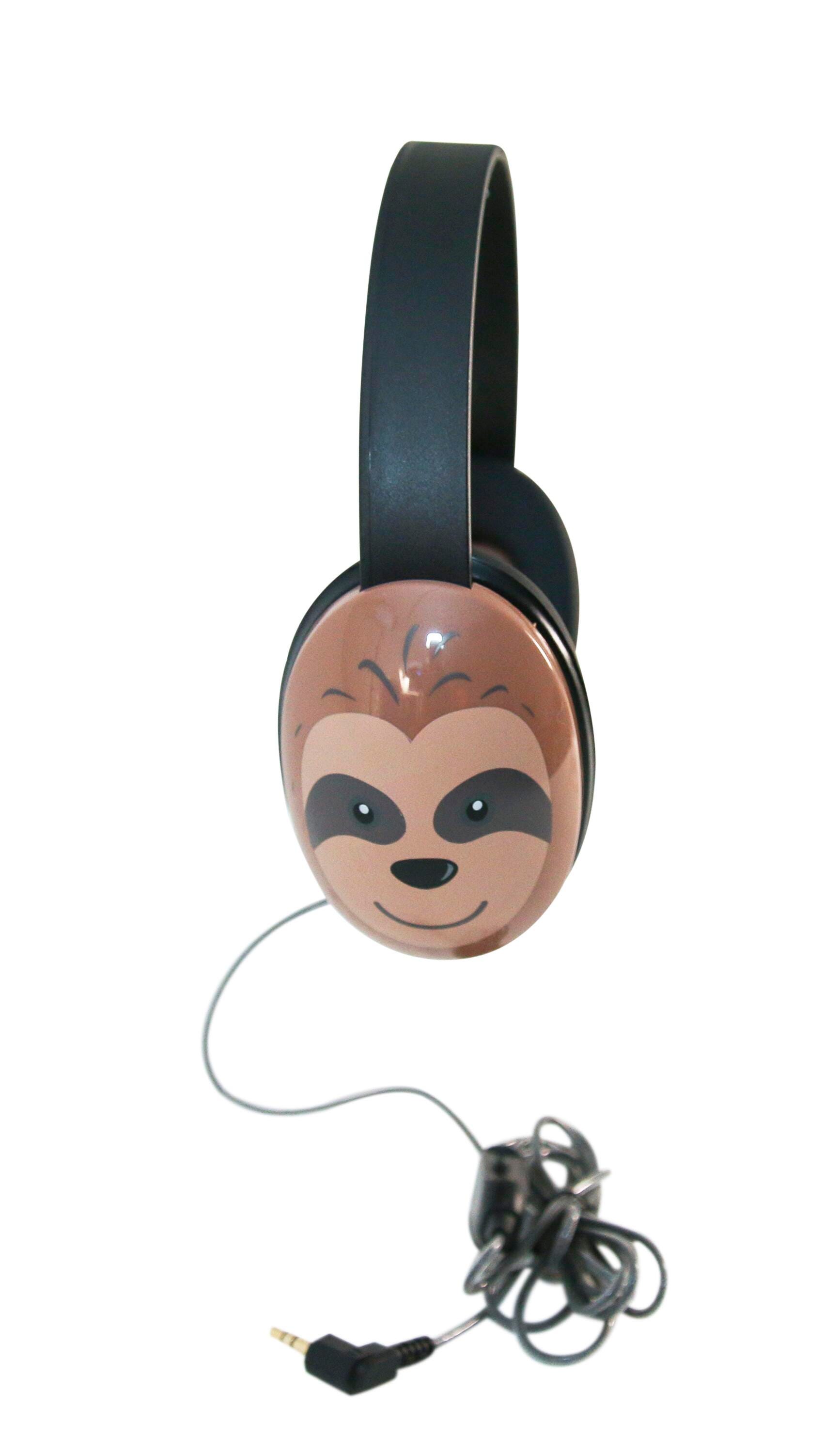 Califone Listening First 2810-BE Over-Ear Stereo Headphones, Inline Volume Control, 3.5mm Plug, Sloth 2103821