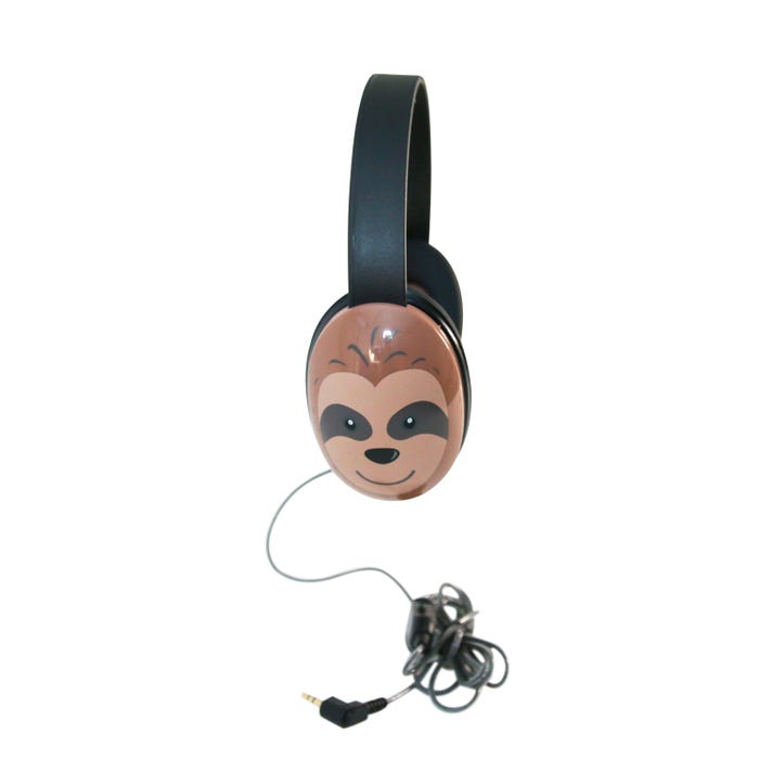 Califone Listening First 2810-BE Over-Ear Stereo Headphones, Inline Volume Control, 3.5mm Plug, Sloth