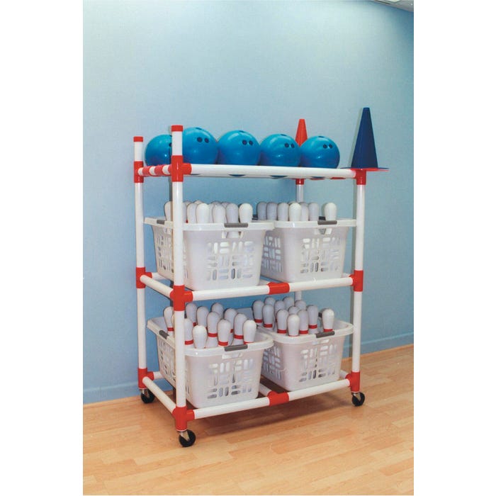 Duracart Bowling Cart with Locking Casters, 41 x 24 x 56 Inches