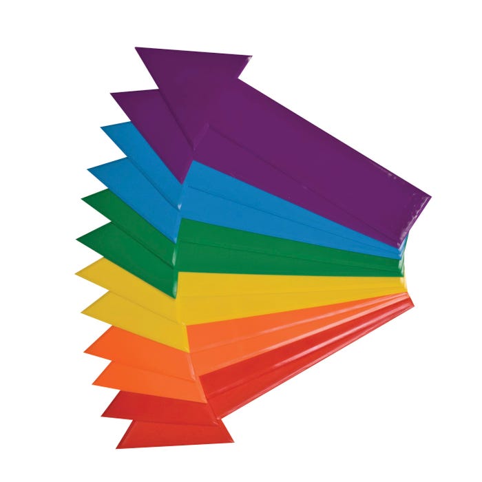 Champion Sports Poly Arrow Marker Set, 16 x 4 Inches, Assorted Colors, Set of 12