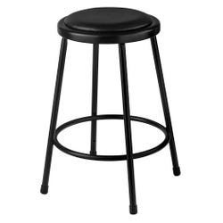 National Public Seating Heavy Duty Vinyl Padded Steel Stool, 24 Inch, Black 1584452