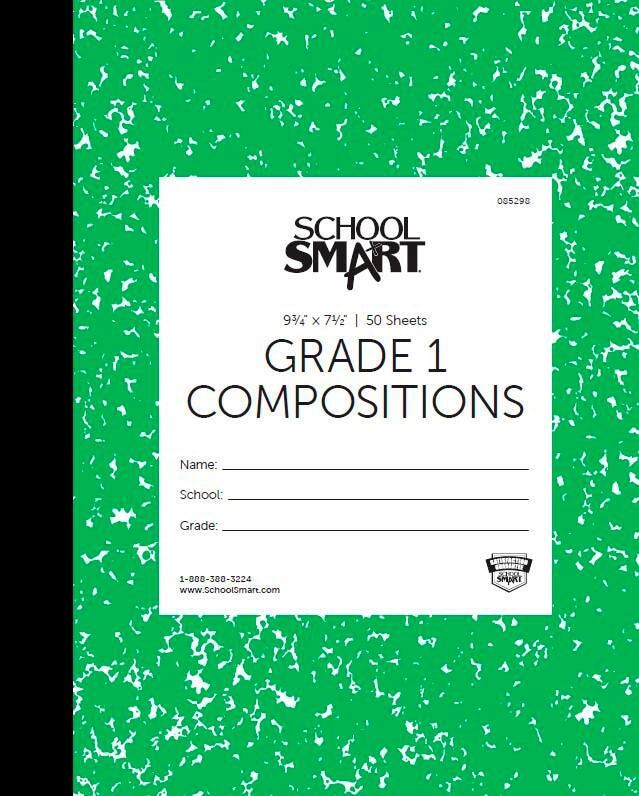 School Smart Skip-A-Line Ruled Composition Book, Grade 1, Green, 50 Sheets 085298