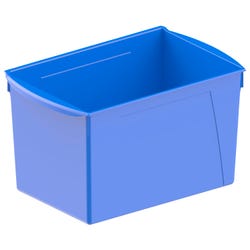 Storex Interlocking Book Bin, Double Wide, 14-1/2 x 9-1/5 x 7 Inches, Blue 2005898