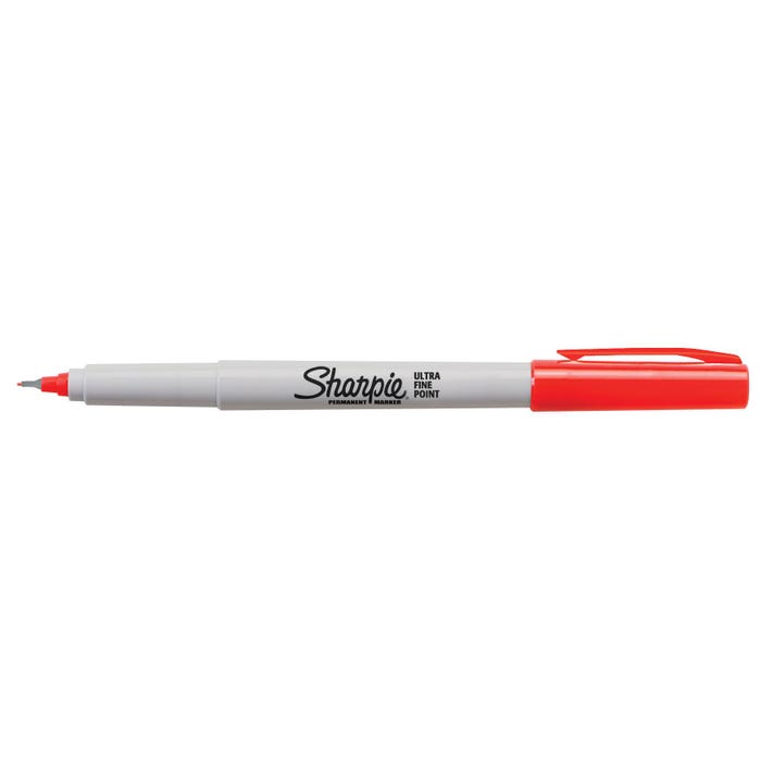Sharpie Permanent Markers, Ultra Fine Point, Red, Pack of 12