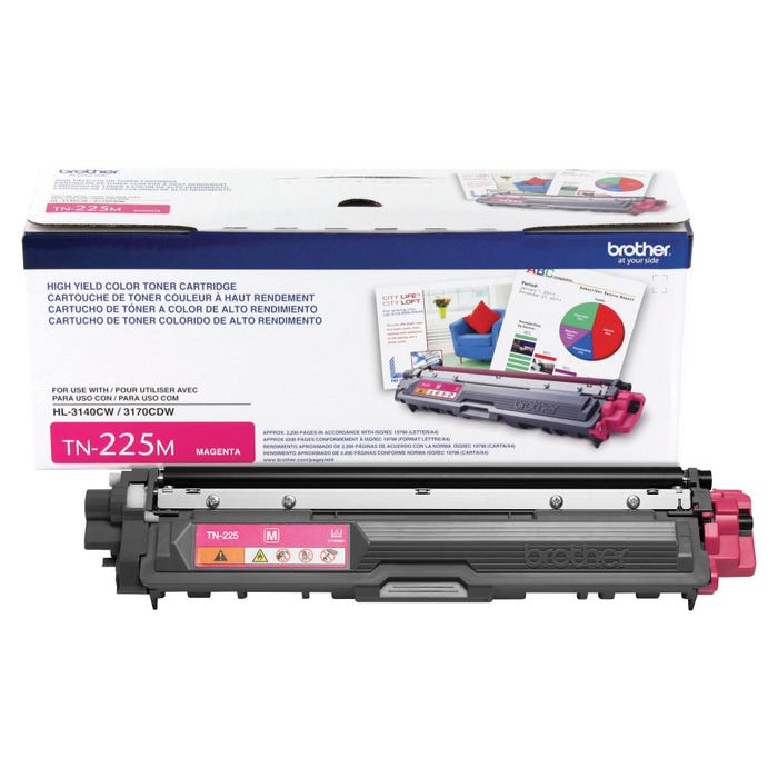 Brother Ink Toner Cartridge, TN225M, Magenta