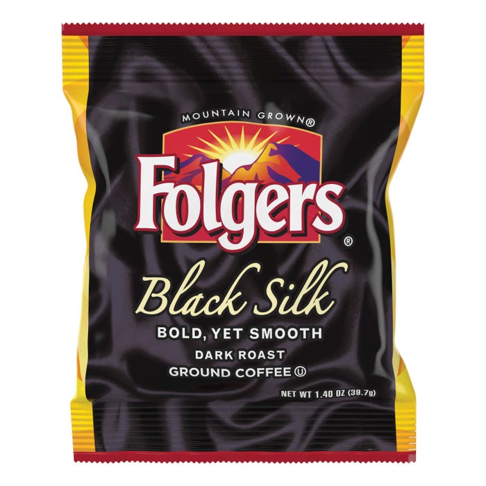 Folgers Black Silk Ground Coffee Fraction Pack, 1.4 oz, Pack of 40