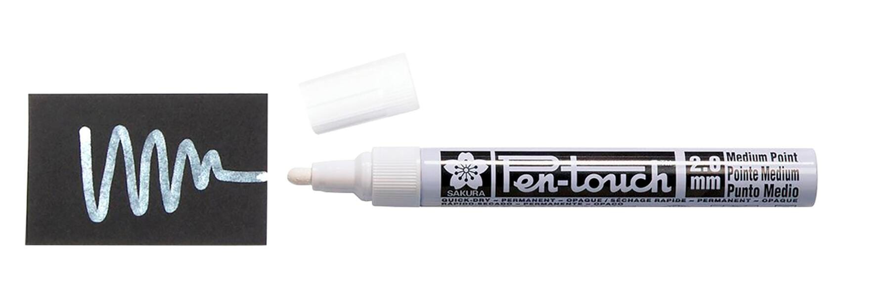 Sakura Pentouch Paint Marker, Medium Tip, Metallic White, Each 227631