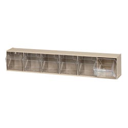 Quantum Clear Tip Out 6-Compartment Storage Bin, 3-5/8 x 23-5/8 x 4-1/2 Inches 4000947