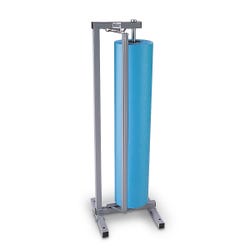 Bulman Vertical Paper Rack and Single Roll Cutter Without Casters, Gray