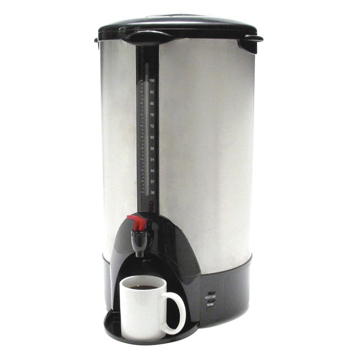 CoffeePro Commercial Urn/Coffee Maker, 100 Cup, Stainless Steel