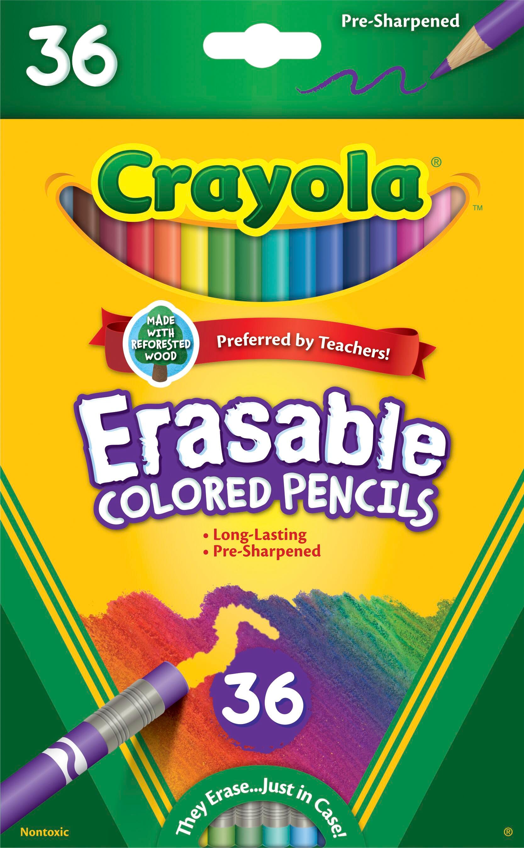 Crayola Erasable Colored Pencils, Assorted Colors, Set of 36 1561454
