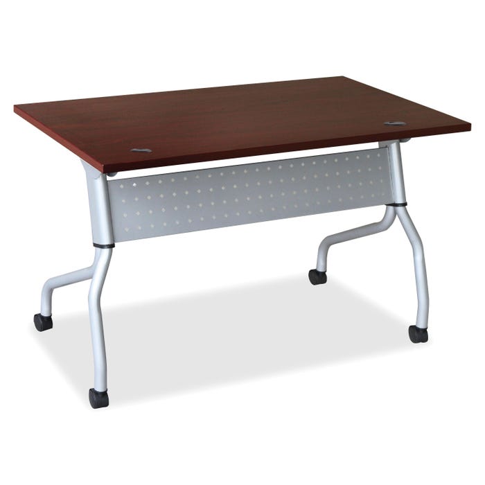 Lorell Flip Top Training Table, 23-5/8 x 48 x 29-1/2 Inches, Mahogany