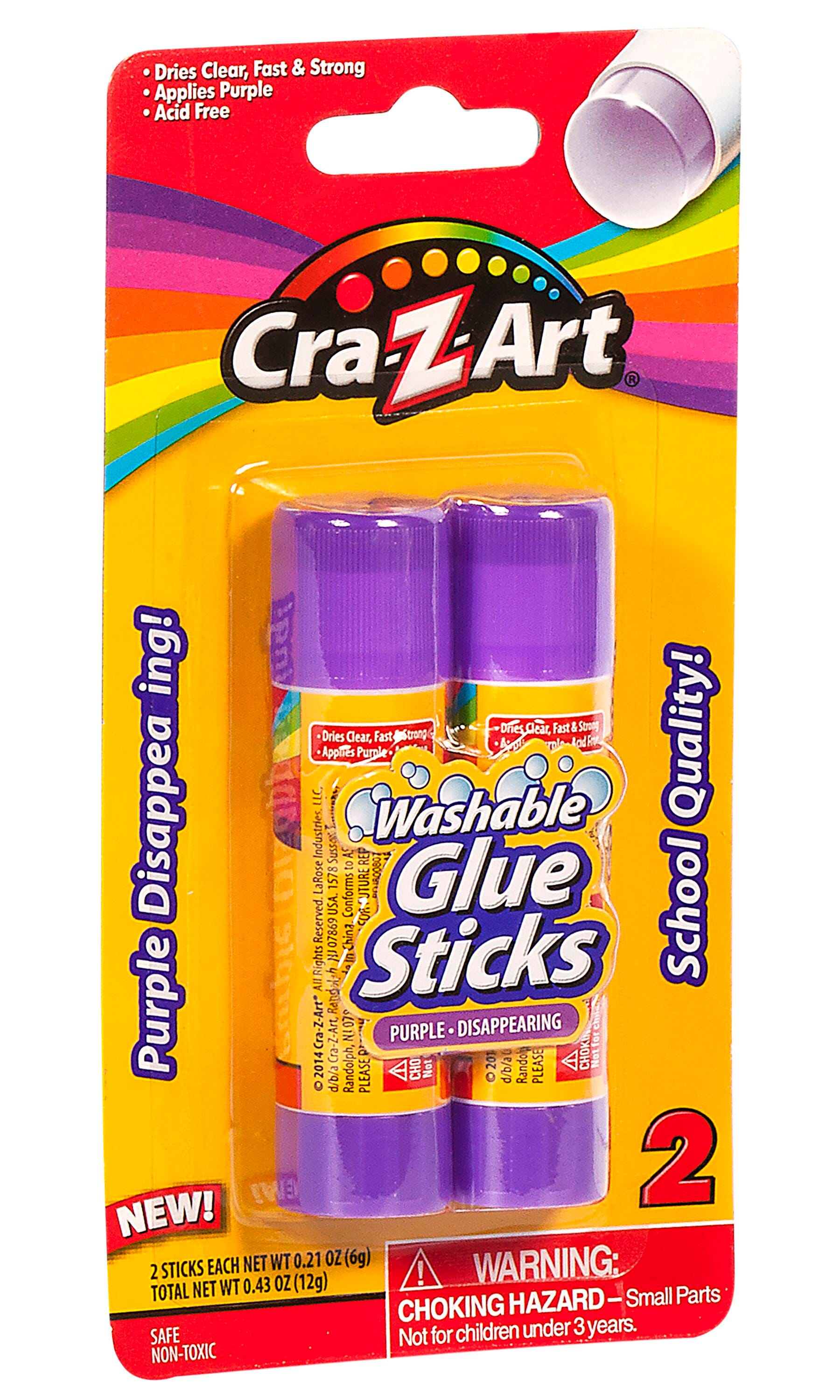 Cra-Z-Art Color Fade Glue Sticks, 0.21 Ounces, Purple and Dries Clear, Pack of 2 2123596