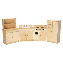 Childcraft Traditional Kitchen Set Play Kitchen, Wooden, 4 Pieces