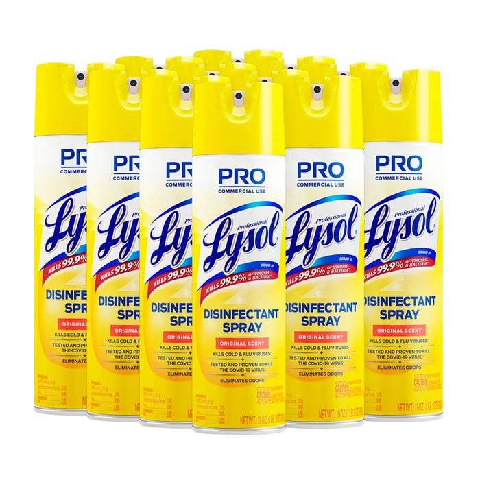 Lysol Disinfectant Spray, 19 oz, Case of 12