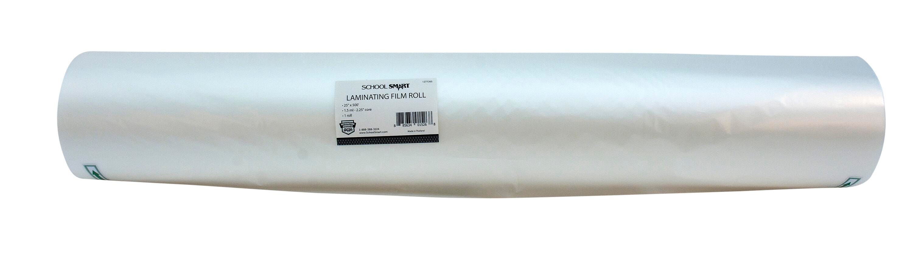 School Smart Laminating Film Roll, 25 Inches x 500 Feet, 1.5 Mil Thick, 2-1/4 Inch Core, High Gloss 1277265